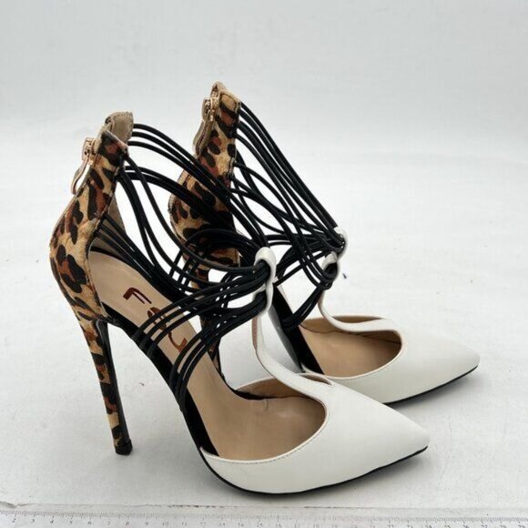 FSJ White Stylish High Heel Pumps T Strap Sandals Cut Out Stiletto Party Shoe - Picture 1 of 7